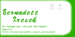 bernadett krcsek business card